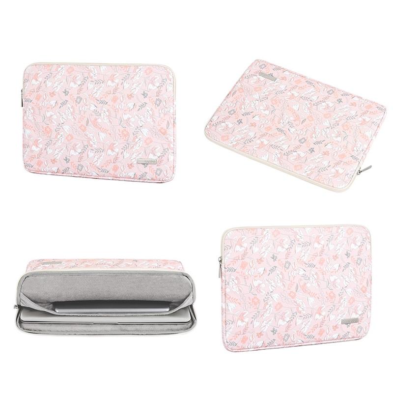 Waterproof 15 Laptop Liner Bag In Light Pink Pu Leather-1915196660741443585