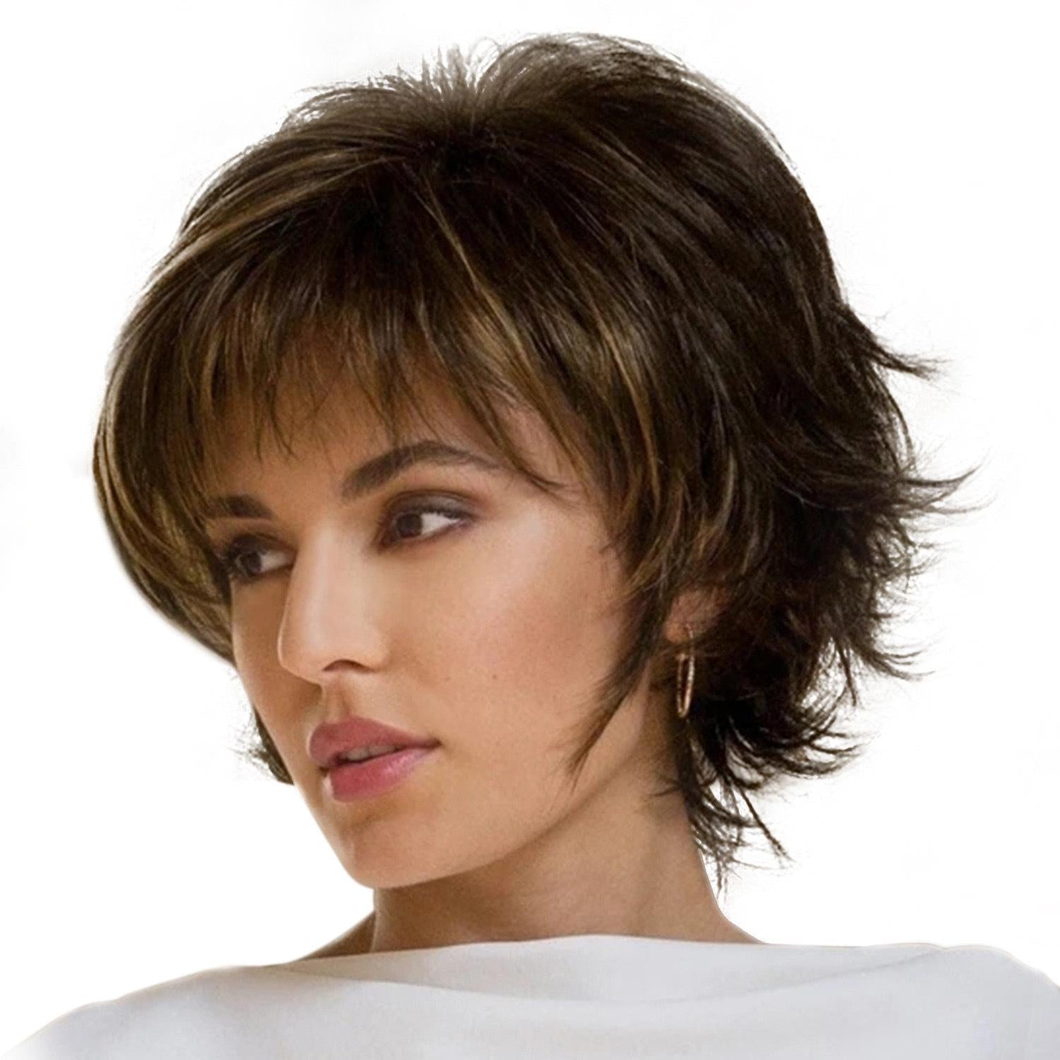 Gold Fluffy Short Curved Head Chemical Fiber Wig Set-1915197124472082439