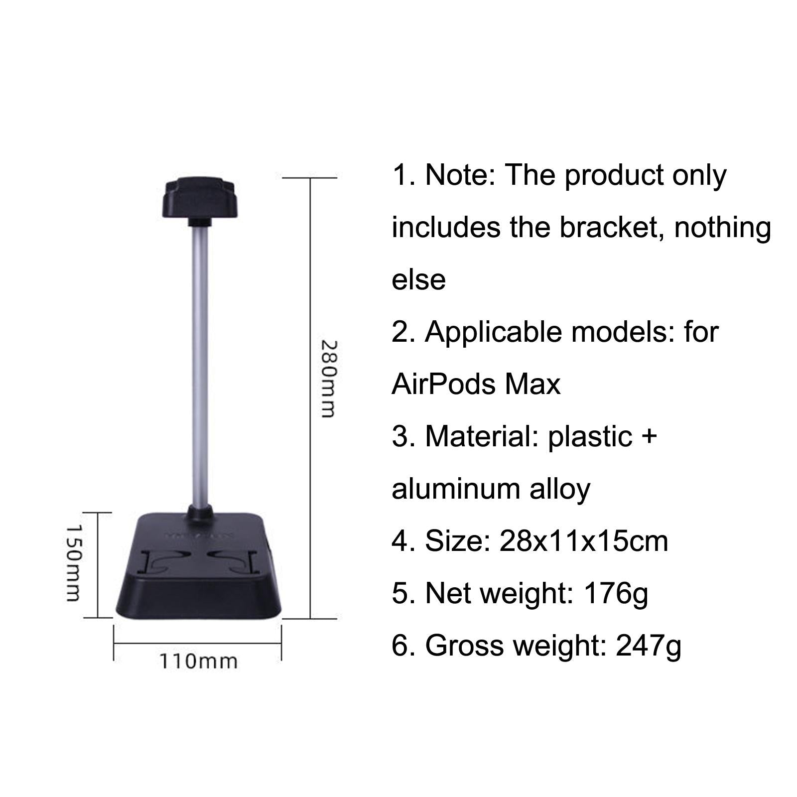 Max Hifylux Headphone Stand With Mobile Phone Holder And Storage Box - Black-1915196921895587849