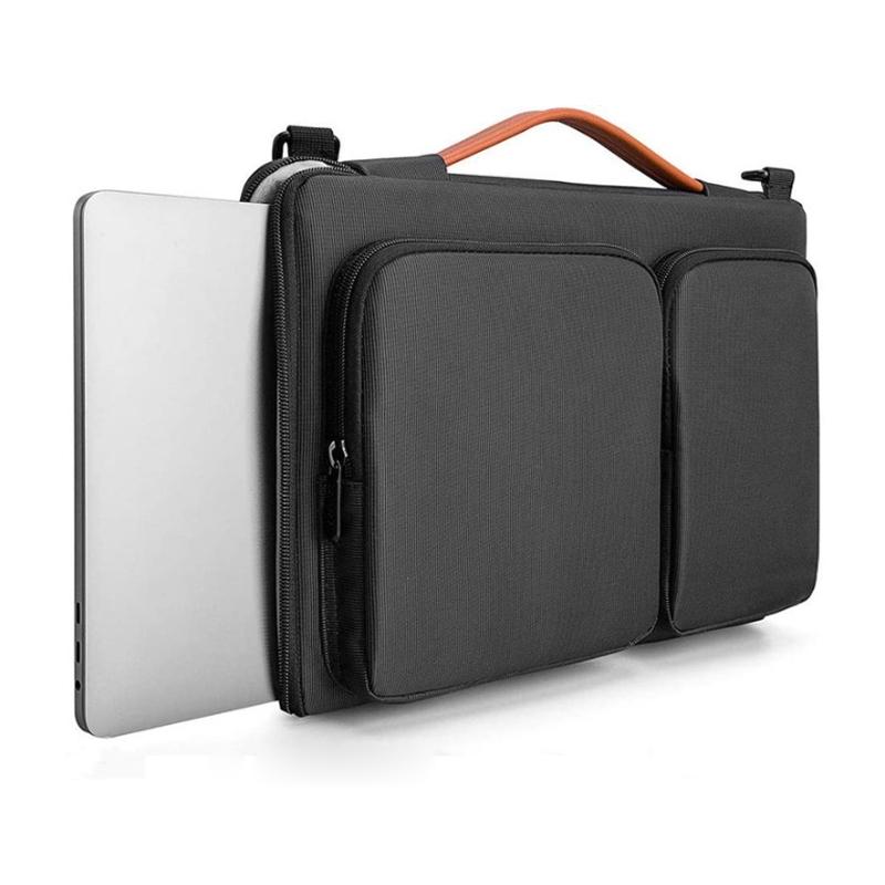 13.3-14 Inch Laptop Shoulder Bag With Messenger Style - Black-1915196826450006017
