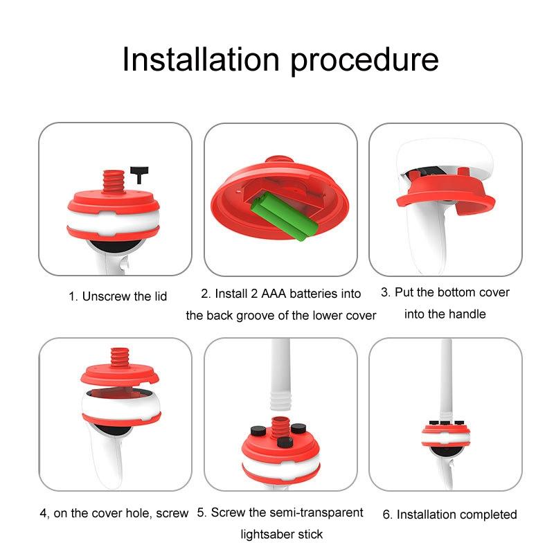 Meta Quest Handle Lightsaber Pair With Vr Motion Rhythm - Red / Blue-1915196807332368388