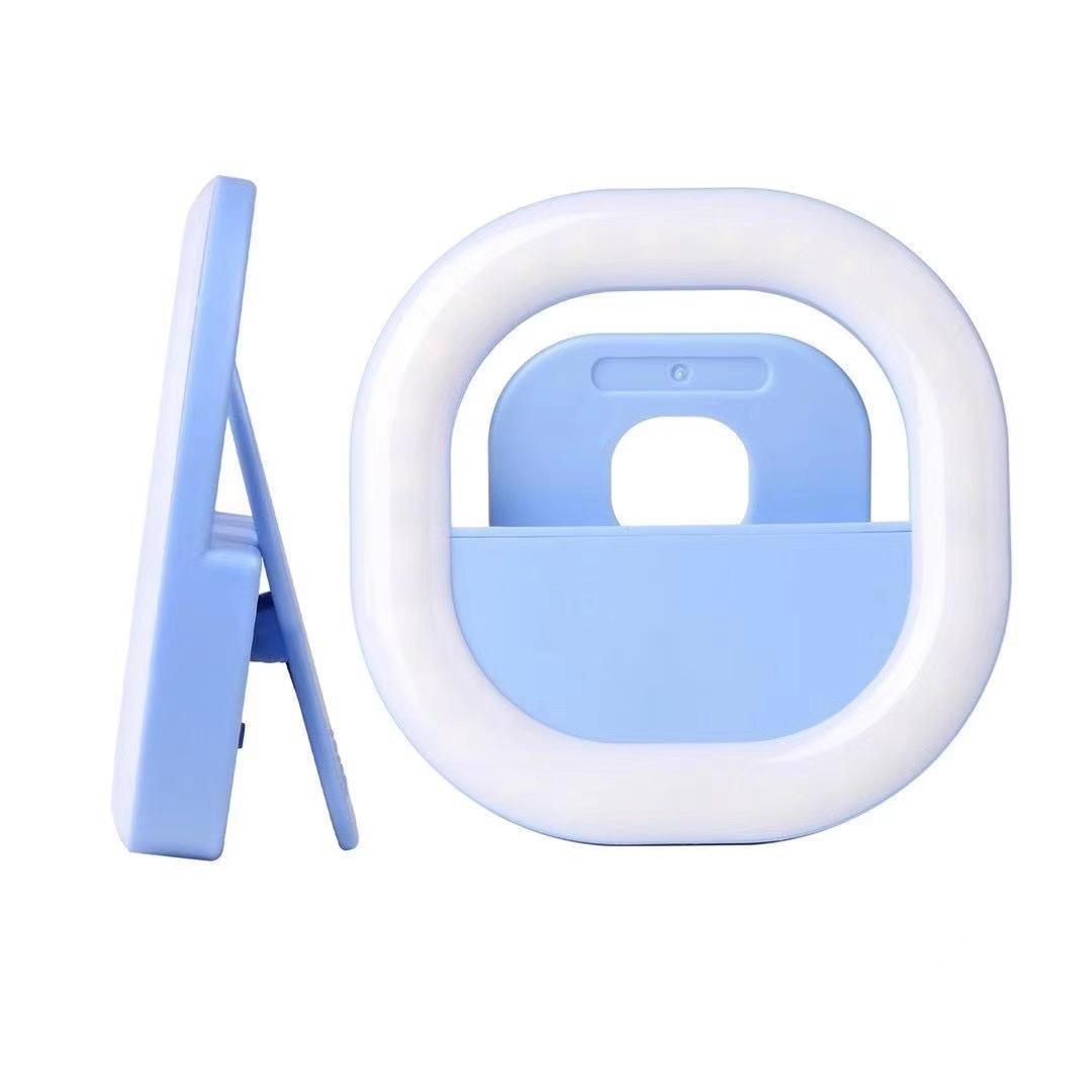 Rechargeable Clip-On Selfie Light For Mobile Phones - Blue-1915196515001962505