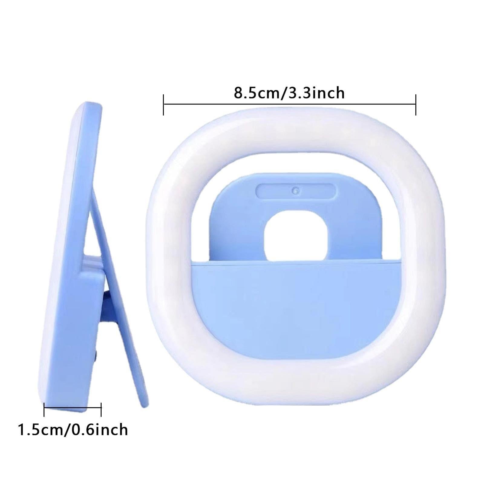 Rechargeable Clip-On Selfie Light For Mobile Phones - Blue-1915196515001962498