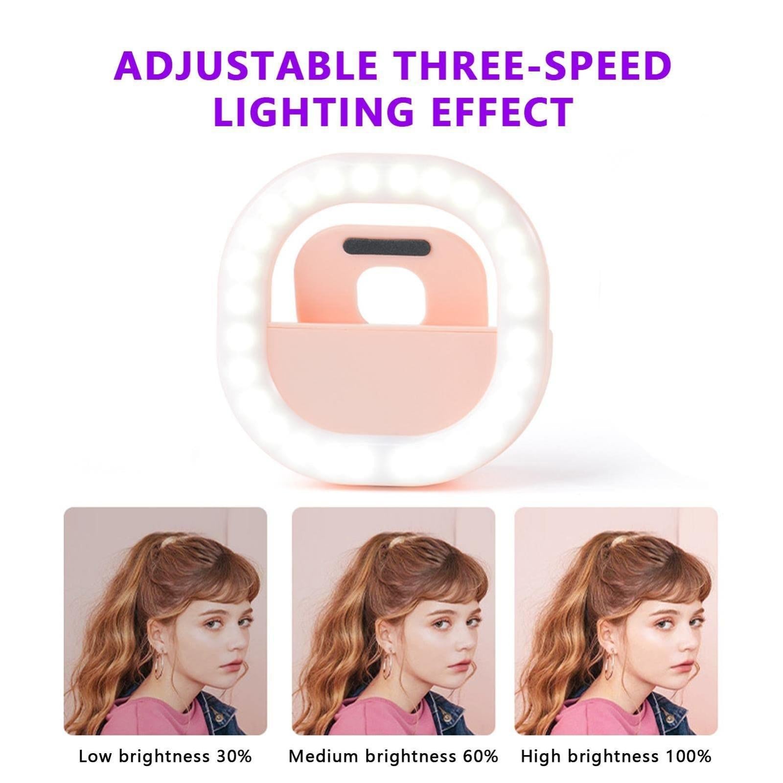 Rechargeable Clip-On Selfie Light For Mobile Phones - Blue-1915196515001962499