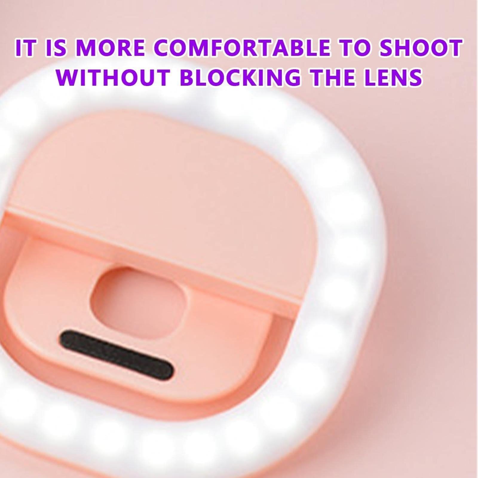 Rechargeable Clip-On Selfie Light For Mobile Phones - Blue-1915196515001962500