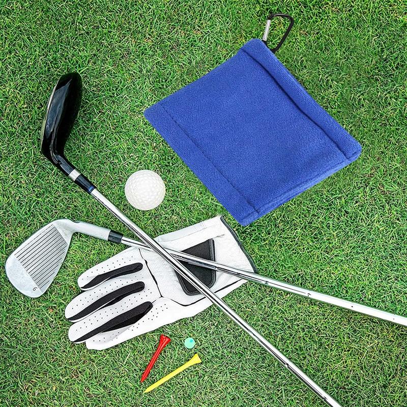 Blue Terry Towel For Wet And Dry Golf Cleaning With Hook-1915196832691130373