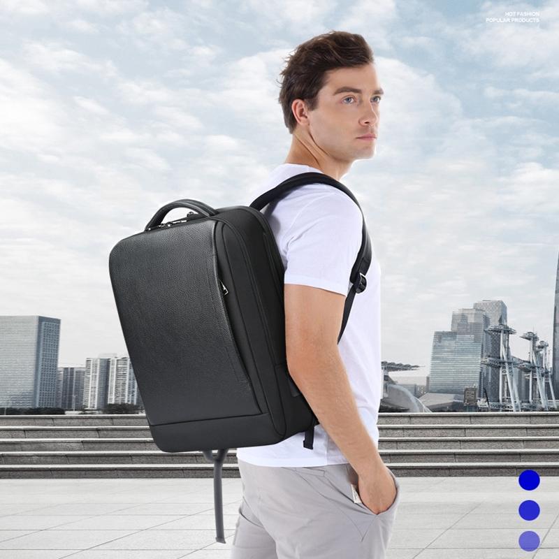 Large Capacity Cowhide Laptop Backpack With Usb & Type-C Port-1915196889955962882