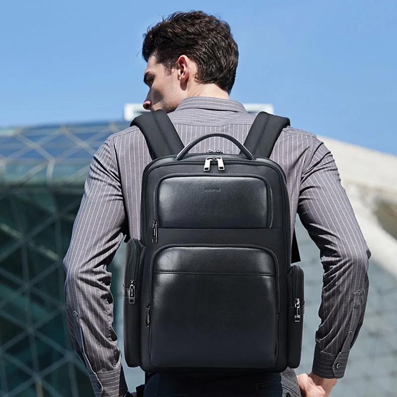 Large-Capacity Business Laptop Backpack With Usb & Type-C Port - First-Layer Cowhide Black-1915196829738340354