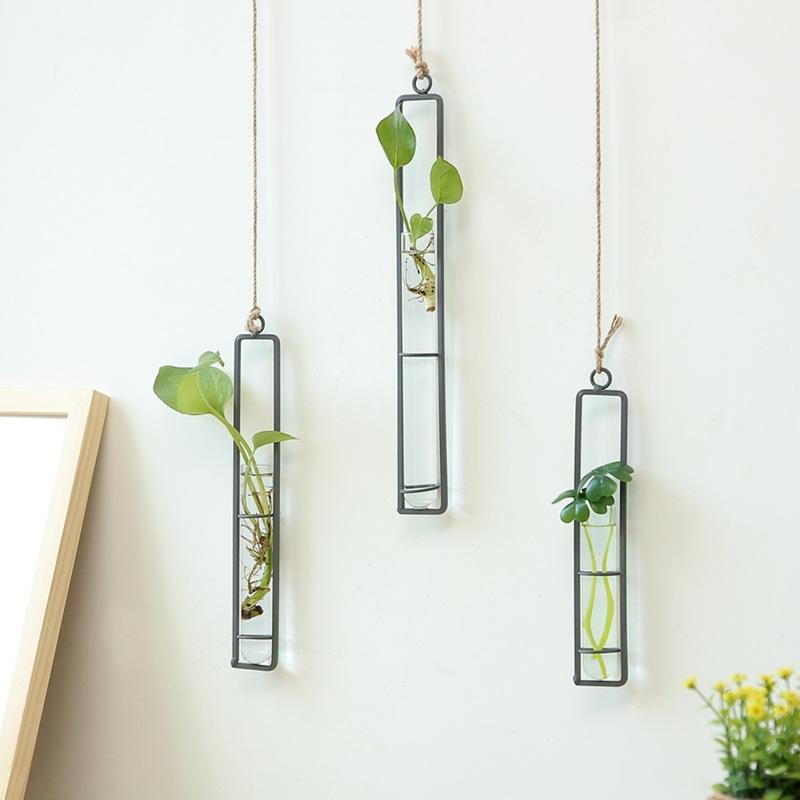 Charming Iron Art Glass Wall Hanging For Home Gardening - Size L-1915197965862047746