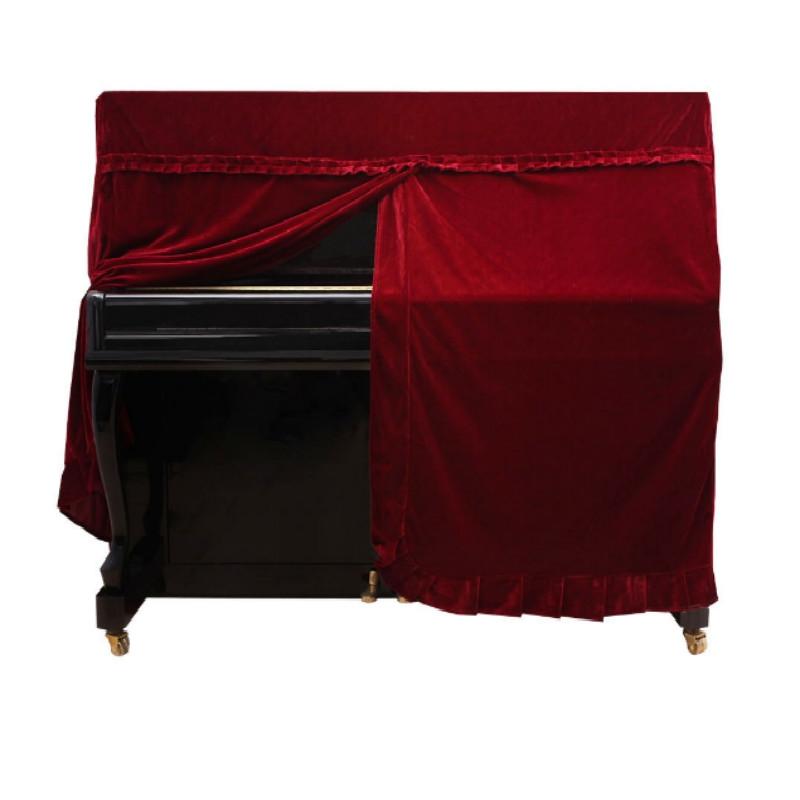 Red Full Cover For Piano - 150X60X110Cm In Gold Velvet-1915196934000349187