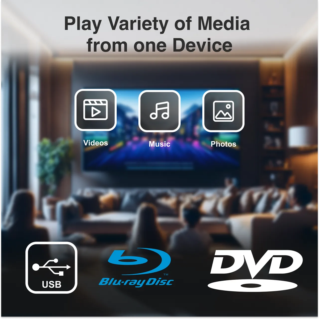 Laser Blu-Ray Player with Multi Region Playback