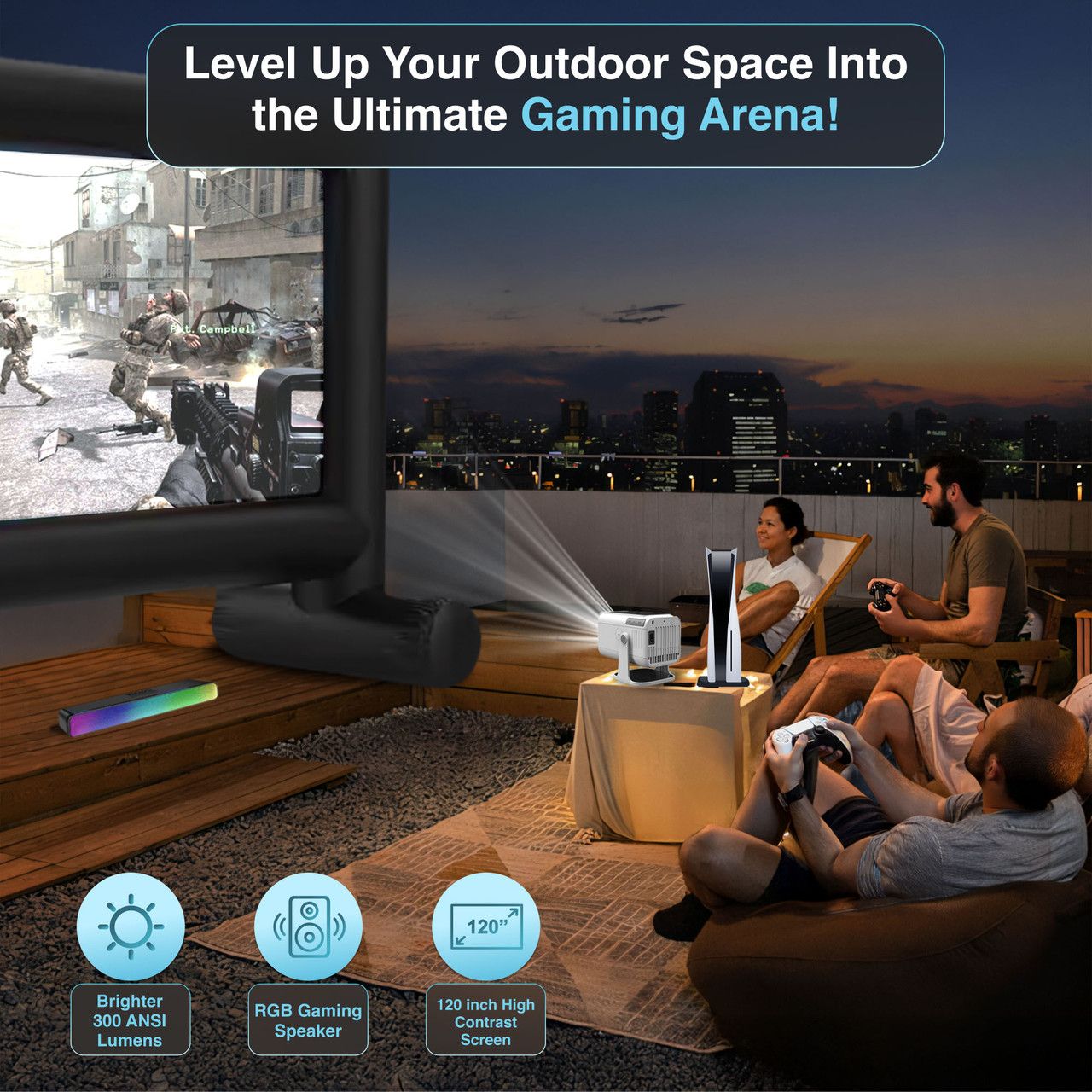 Laser Precision Outdoor Gaming Projector Bundle