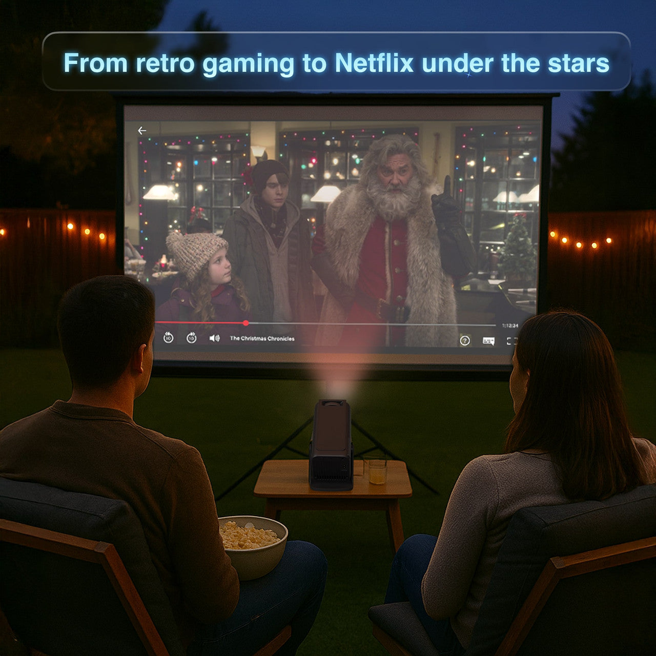 Smart Gaming Projector with 80 Games Dual Controllers