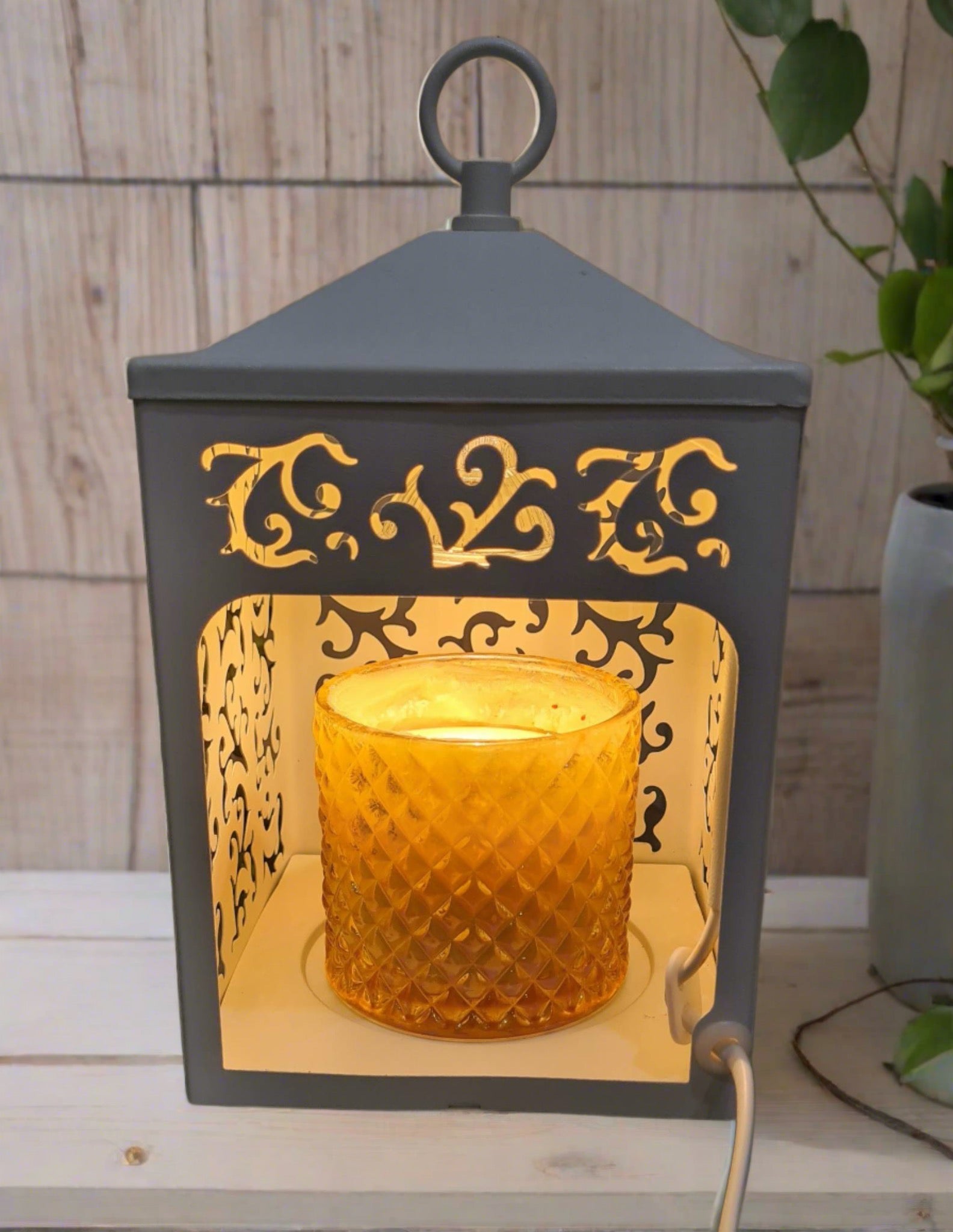 White Cottage Lantern LED Decorative Candle Light Home Table Vintage Decor
