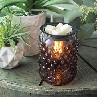 Smokey Hobnail Wax Melt Burner Plug In Glass Fragrance Warmer Decor