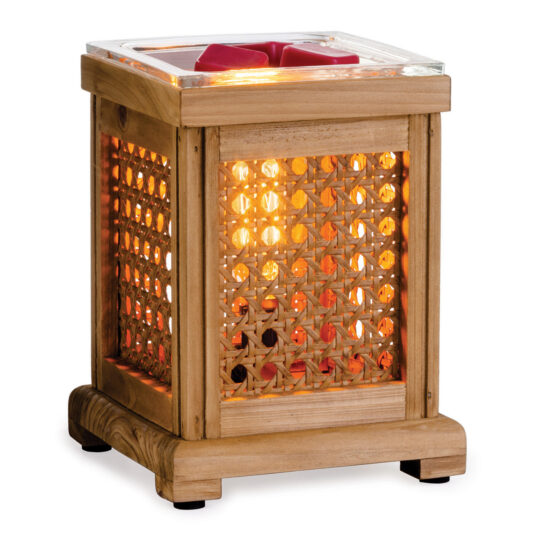 Wood & Cane Wax Melt Burner Plug In Fragrance Warmer Vintage Home Decor Edison Style