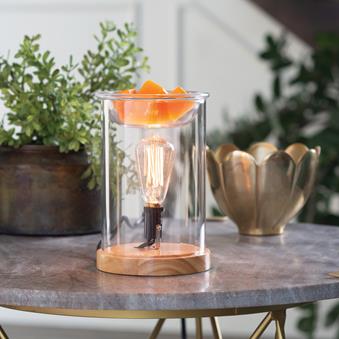Wood & Glass Wax Melt Burner Plug In Fragrance Warmer Vintage Home Decor Edison Style