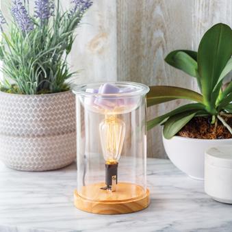 Wood & Glass Wax Melt Burner Plug In Fragrance Warmer Vintage Home Decor Edison Style
