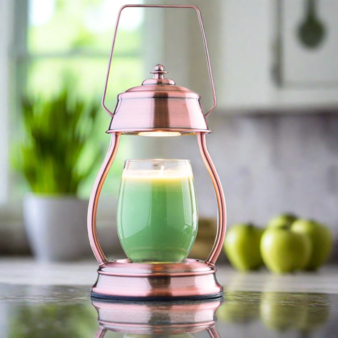 Copper Hurricane Lantern LED Decorative Candle Light Vintage Home Decor