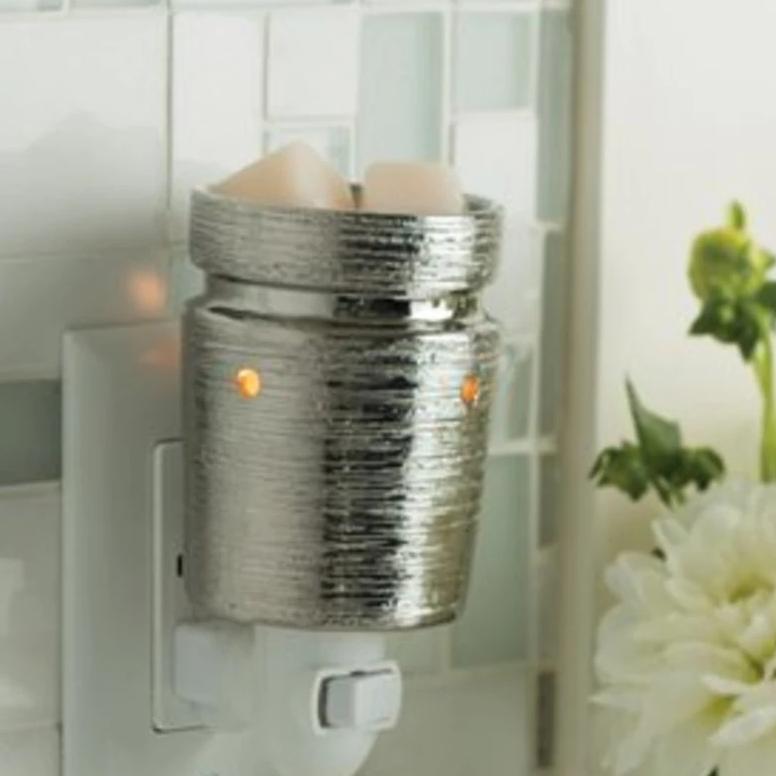 Brushed Chrome Wax Melt Burner Plug In Fragrance Oil Warmer Home Decor