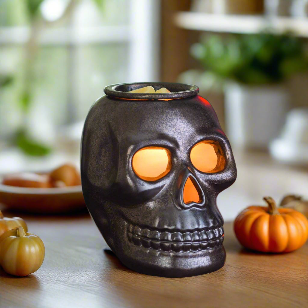 Skull Wax Melt Burner Plug In Fragrance Oil Warmer Gothic Home Decor
