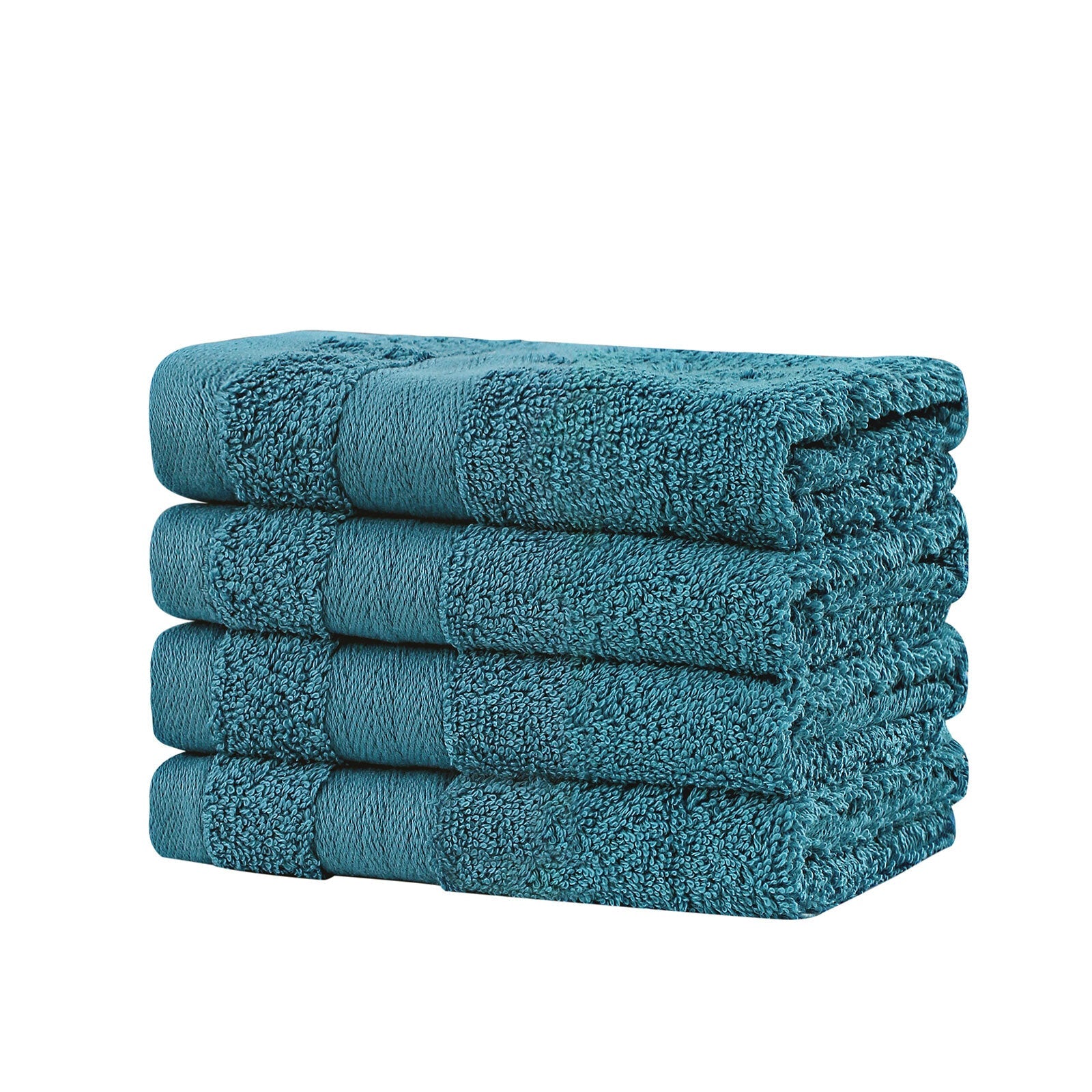 Samland Premium Cotton Washcloths 4-Pack Quick-Dry Face Towels Set-Green