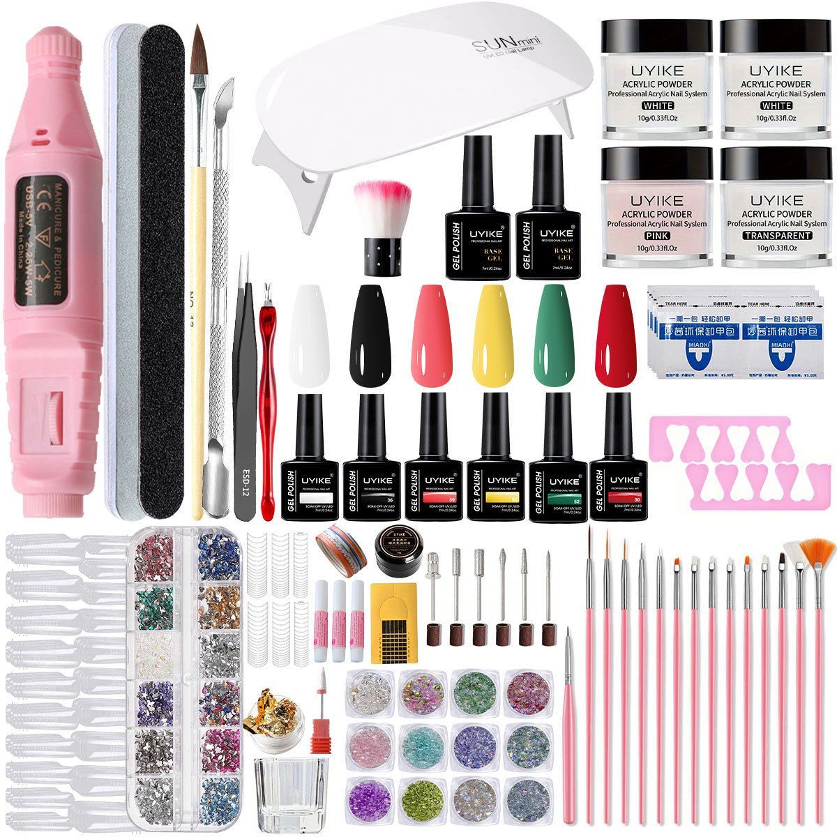 Nail Art Kit Gel Lamp Nail Grinder Nail Polishes Nail Art Tools Nail - Multi - Size Set1