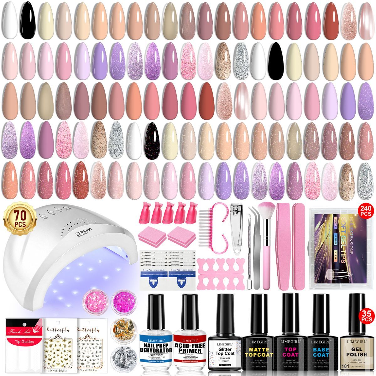 Nail Art Kit Gel Lamp Nail Grinder Nail Polishes Nail Art Tools Nail - Multi - Size 36-1