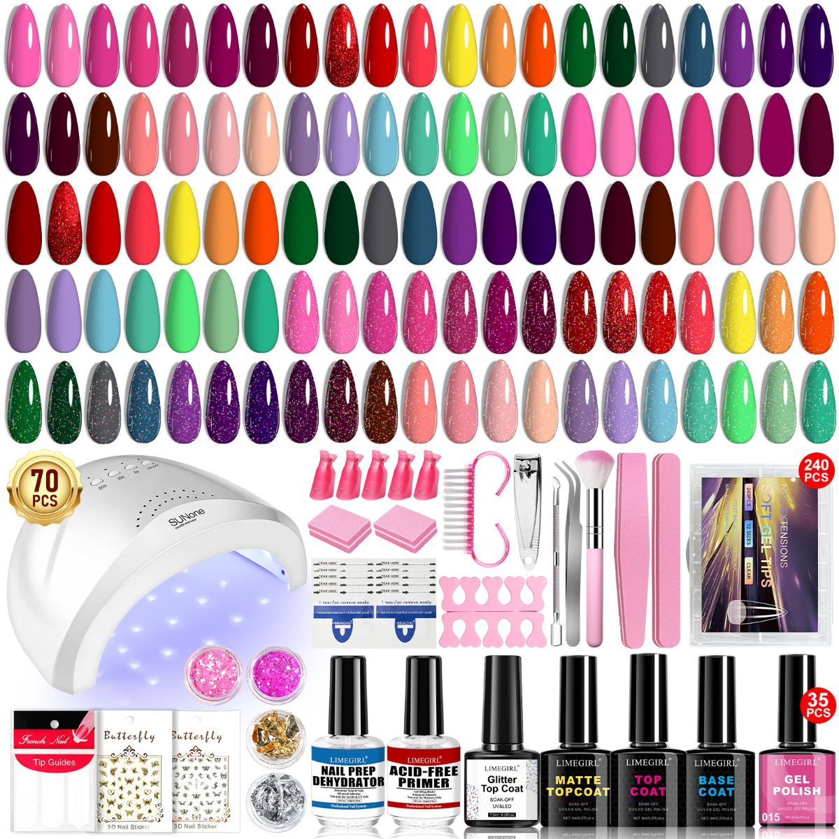 Nail Art Kit Gel Lamp Nail Grinder Nail Polishes Nail Art Tools Nail - Multi - Size 36-2