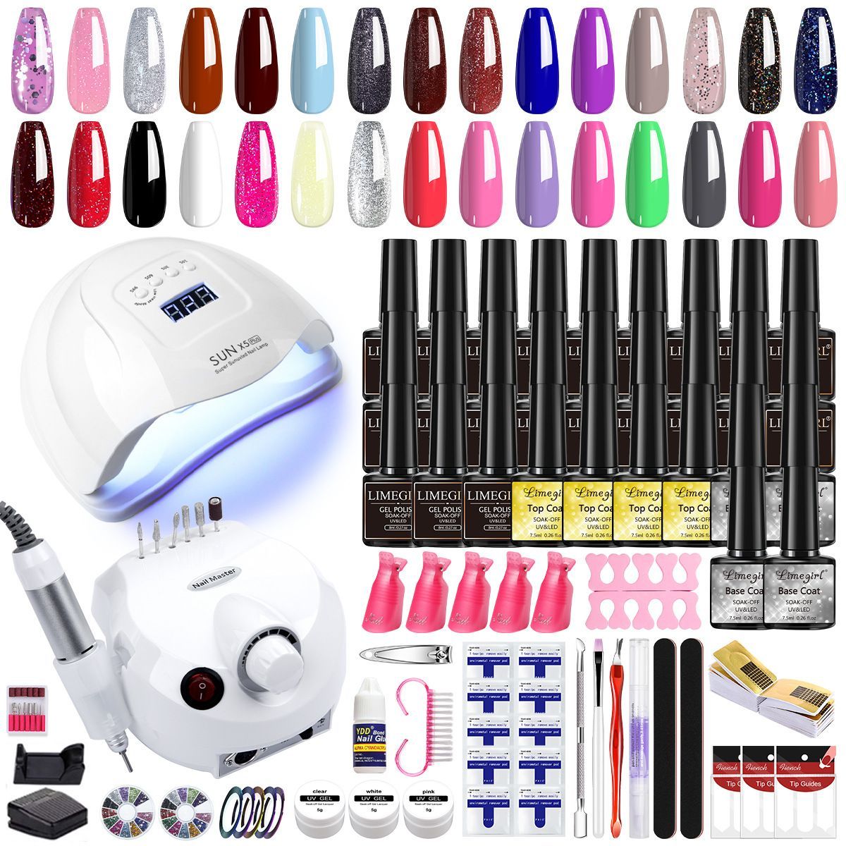 Nail Art Kit Gel Lamp Nail Grinder Nail Polishes Nail Art Tools Nail - Multi - Size 168-2
