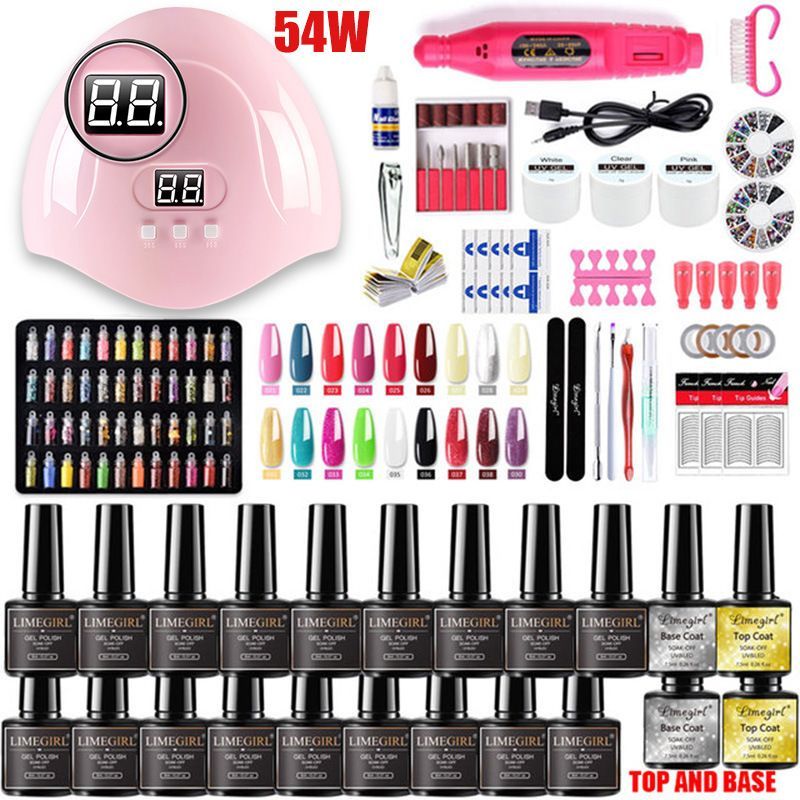 Nail Art Kit Gel Lamp Nail Grinder Nail Polishes Nail Art Tools Nail - Multi - Size H-ZH193-1