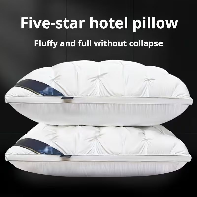 Luxury Pillow Quilted Pillow High-Quality Pillow Comfortable Pillow Bedding - White - Size 600g low pillow