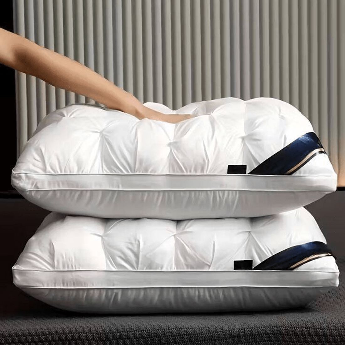 Luxury Pillow Quilted Pillow High-Quality Pillow Comfortable Pillow Bedding - White - Size 800g high pillow