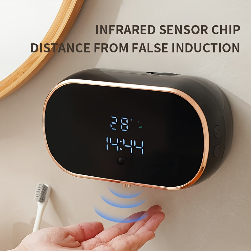 Sensor-Activated Automatic Soap Dispenser, Digital Display Screen, Type-C Charging, Upgraded Infrared Sensing, Extra-Large Battery for Extended Usage, Three-Level Foam Volume Adjustment, Ultra-Fine Foam Hand Soap Dispenser（white）