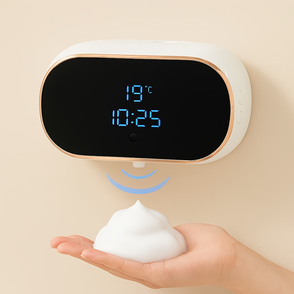 Upgraded Infrared Sensing, Extra-Large Battery for Extended Usage, Three-Level Foam Volume Adjustment, Ultra-Fine Foam Hand Soap Dispenser（black）