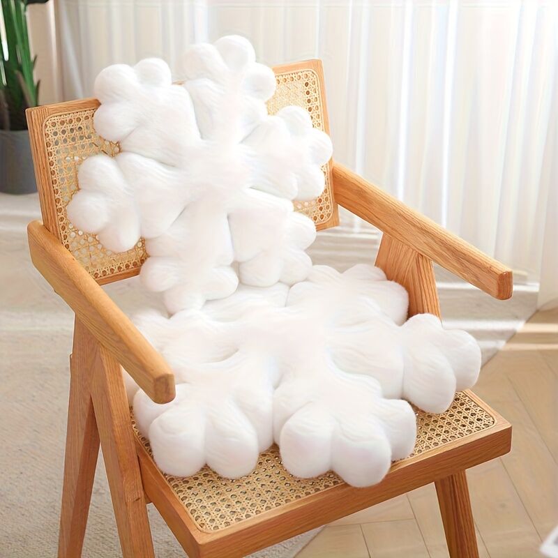 Snowflake pillow-soft fluffy cloud pillow with mixed colors, comfortable winter decorative sofa and bedroom, creative living room accent, comfortable home-accessories | cloud design | soft plush material, sofa pillow decorative window stool embellished wi