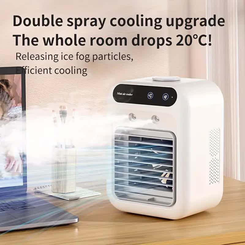 USB desktop fan and air cooler - Portable personal cooling fan, operates with USB power supply, suitable for home, office, dormitory, and travel. Compact desktop fan on the desk, quiet mini fan, equipped with lithium battery, no need for filter. Energy-sa