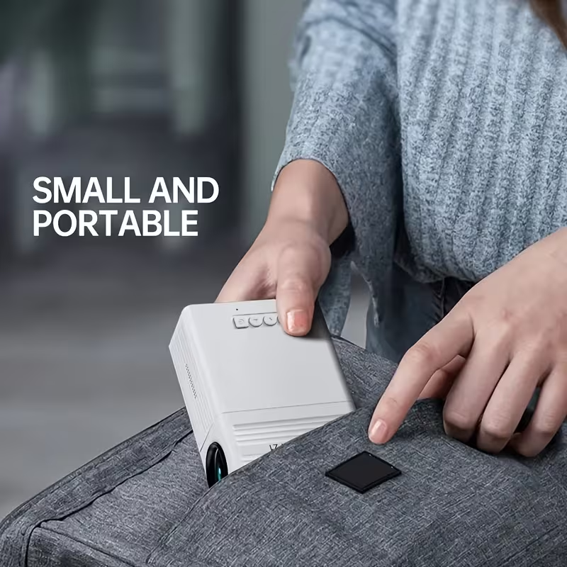 Portable mini projector - 1080P high-definition cinema, suitable for home, office and gaming | Compatible with iOS/Android/Windows | USB power supply + remote control