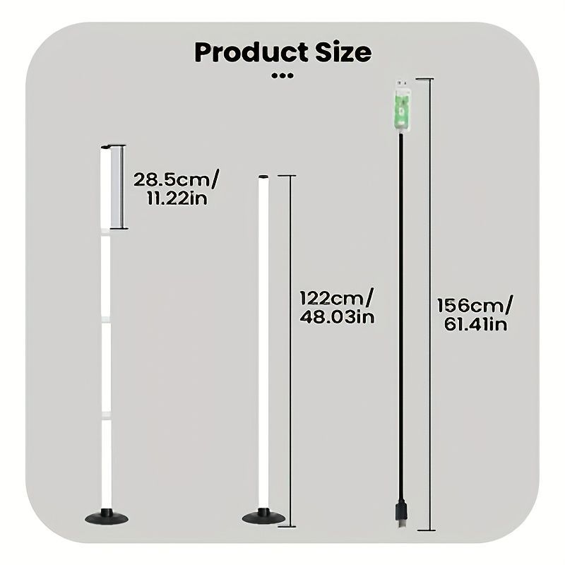 Smart LED Floor Lamp RGBICB Mood Light Ambient Light With Backlight - Rainbow - Size 01