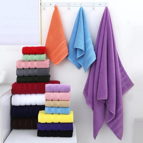 6-Piece Purple Towel Set for Bathroom, Soft & Absorbent Cotton Towels