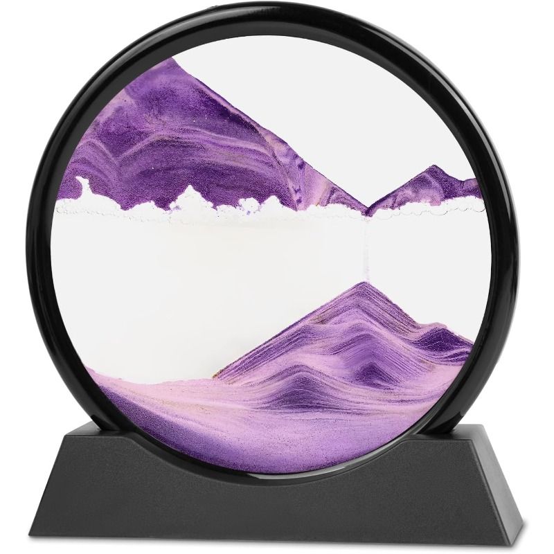 Flowing Sand Art: Adjustable Speed, New Scenery with Every Turn, Calming and Pleasing to the Eye(BLACK)
