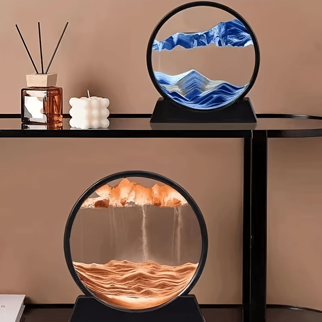 Flowing Sand Art: Adjustable Speed, New Scenery with Every Turn, Calming and Pleasing to the Eye(PURPLE)