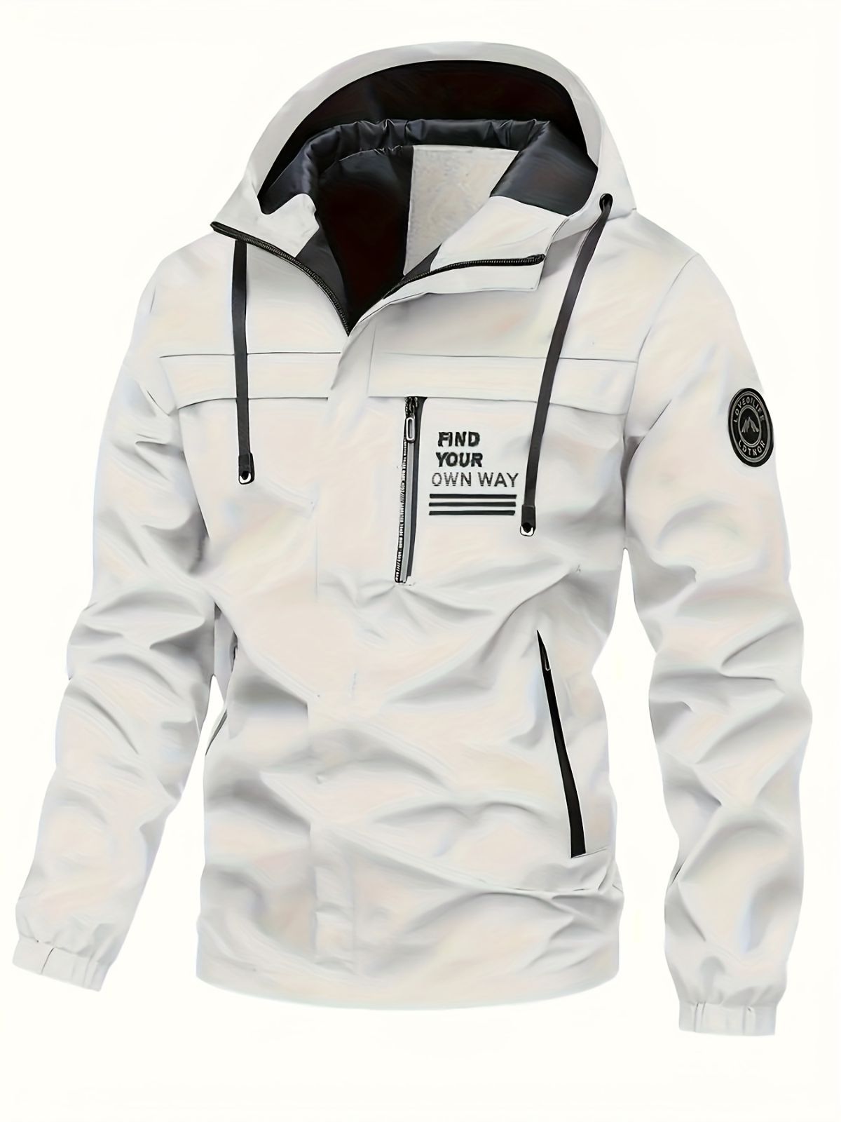 Men'S Hooded Windbreaker Lightweight Windbreaker Casual Jacket With Pockets - Red - Size XL(AU XL/EU52)