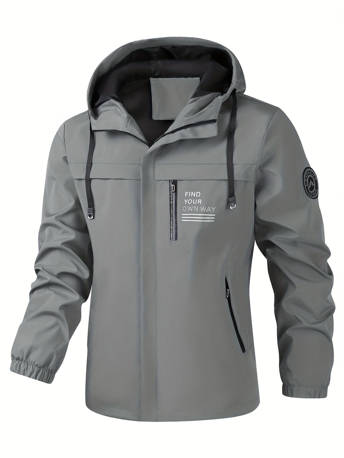 Men'S Hooded Windbreaker Lightweight Windbreaker Casual Jacket With Pockets - White - Size 3XL(AU 3XL/EU56)