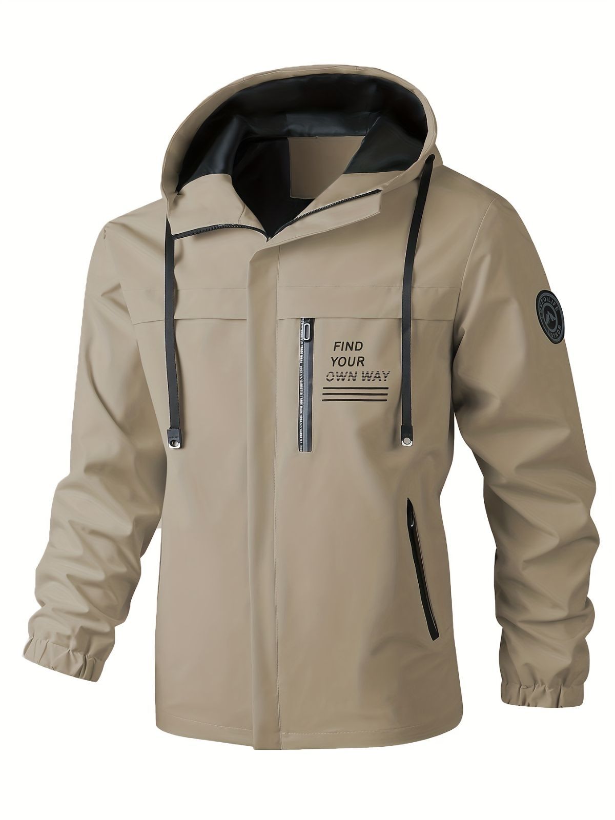 Men'S Hooded Windbreaker Lightweight Windbreaker Casual Jacket With Pockets - White - Size 4XL(AU 4XL/EU58)