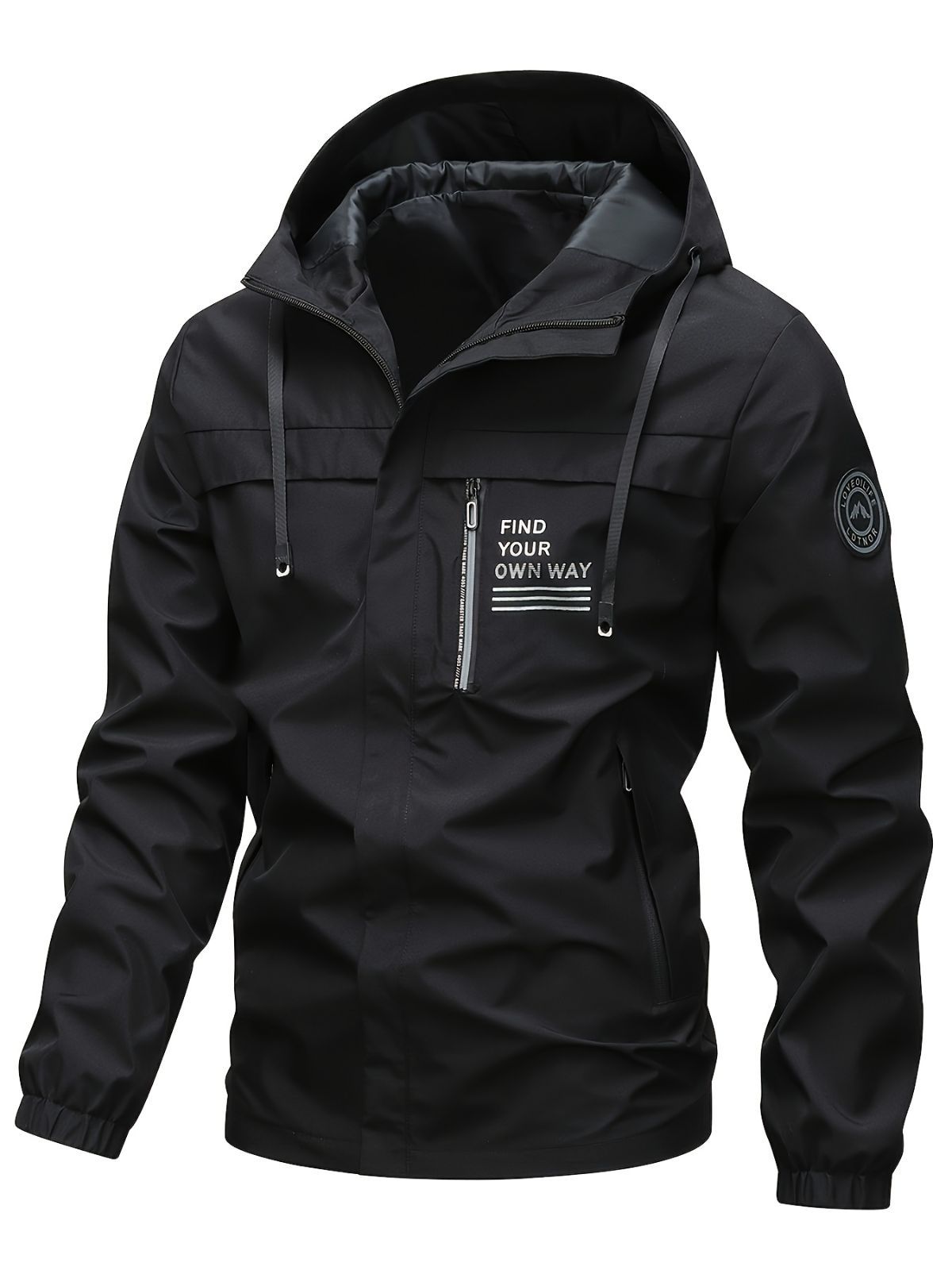 Men'S Hooded Windbreaker Lightweight Windbreaker Casual Jacket With Pockets - White - Size 4XL(AU 4XL/EU58)