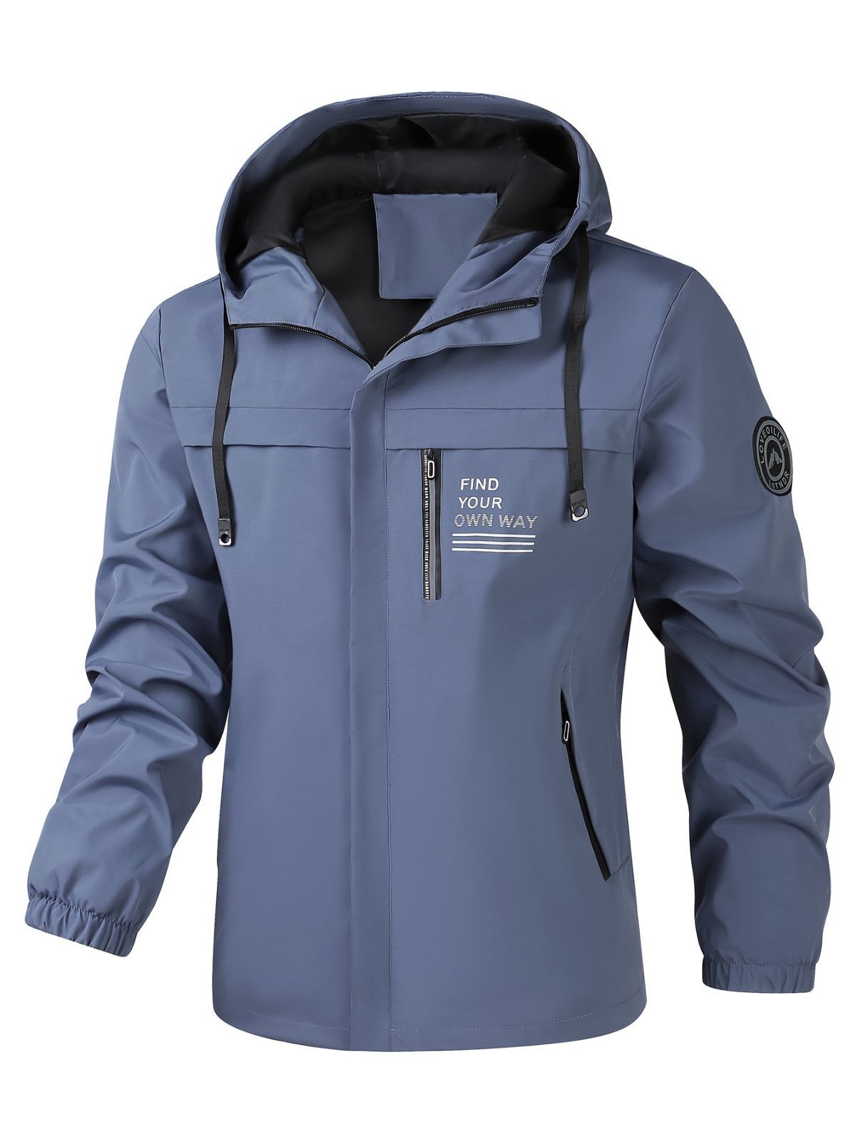 Men'S Hooded Windbreaker Lightweight Windbreaker Casual Jacket With Pockets - White - Size XL(AU XL/EU52)
