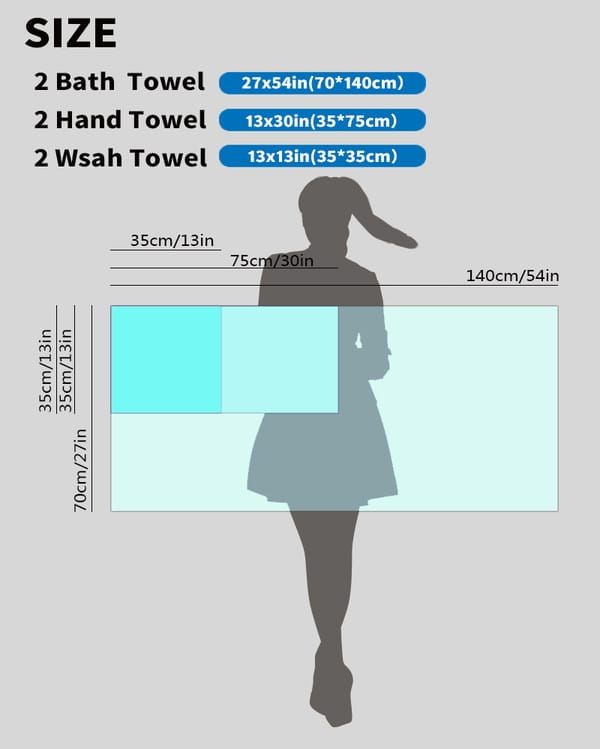 6-Piece Grey Towel Set - Soft, Absorbent & Durable