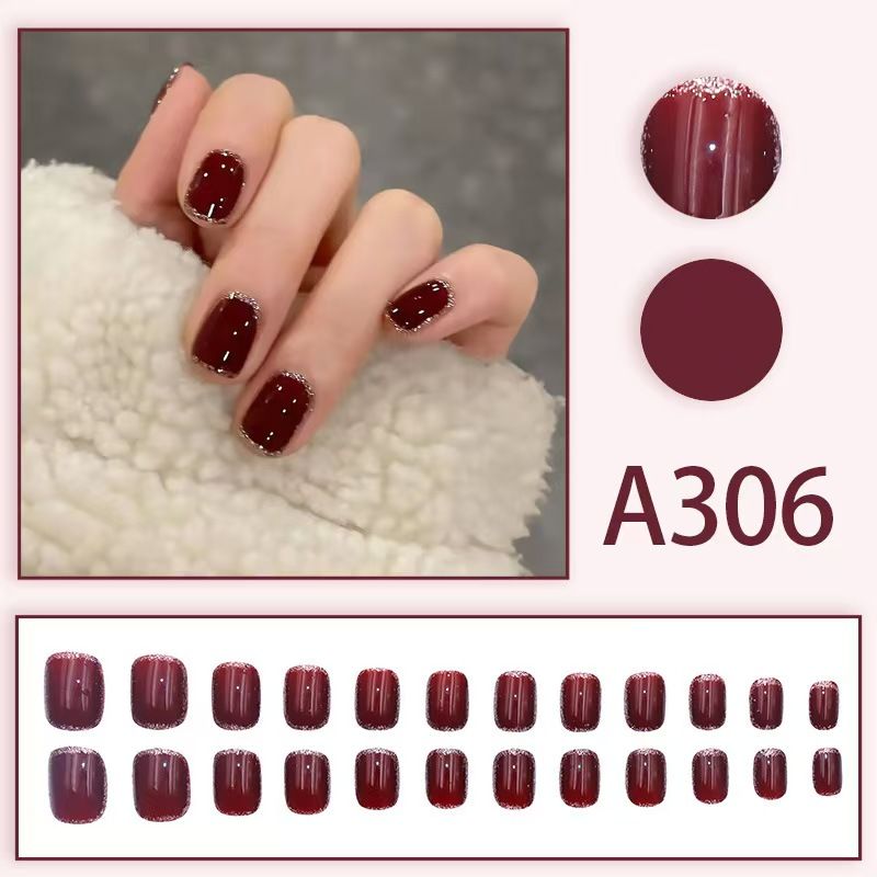 12 boxes / 288 pieces, white light luxury fashion French ins style flash sweet cool simple empress spicy girl new spring wear nail set