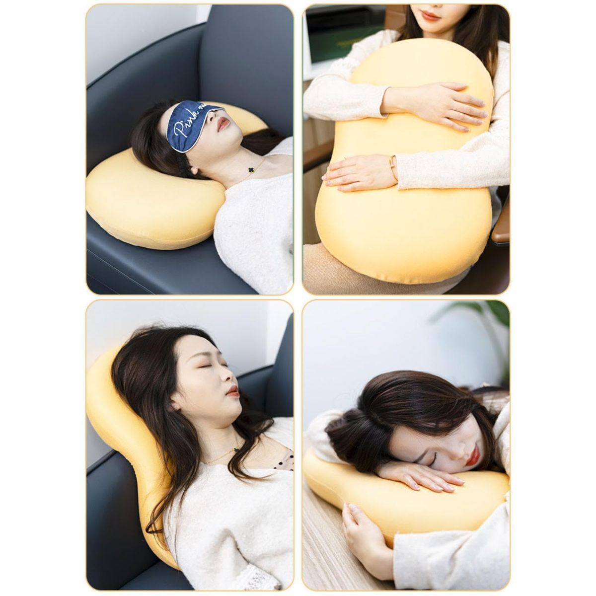 Soft and Comfortable Cat Belly Pillow Home Memory Foam Pillow Cervical Deep Sleep Memory Pillow High Pillow - Arc Patchwork - Size 55 * 35 * 11cm